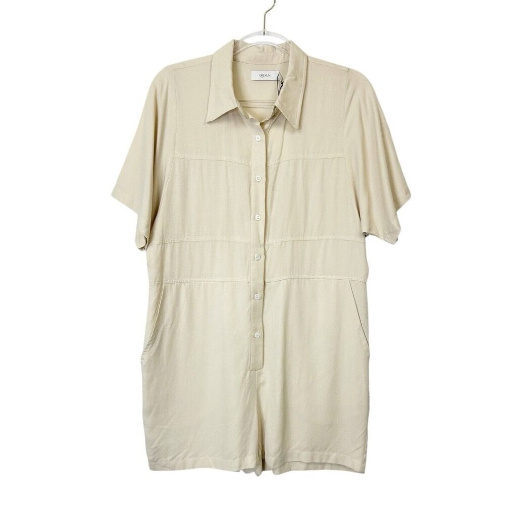 NEW Greylin Romper Womens Size‎ Small Linen Blend Oversized Anthropologie